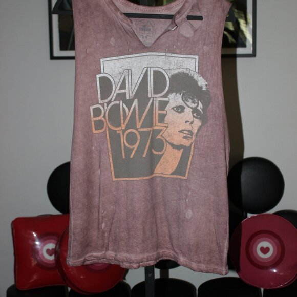 Trunk Ltd David Bowie T Shirt L Distressed Brown - Picture 8 of 9